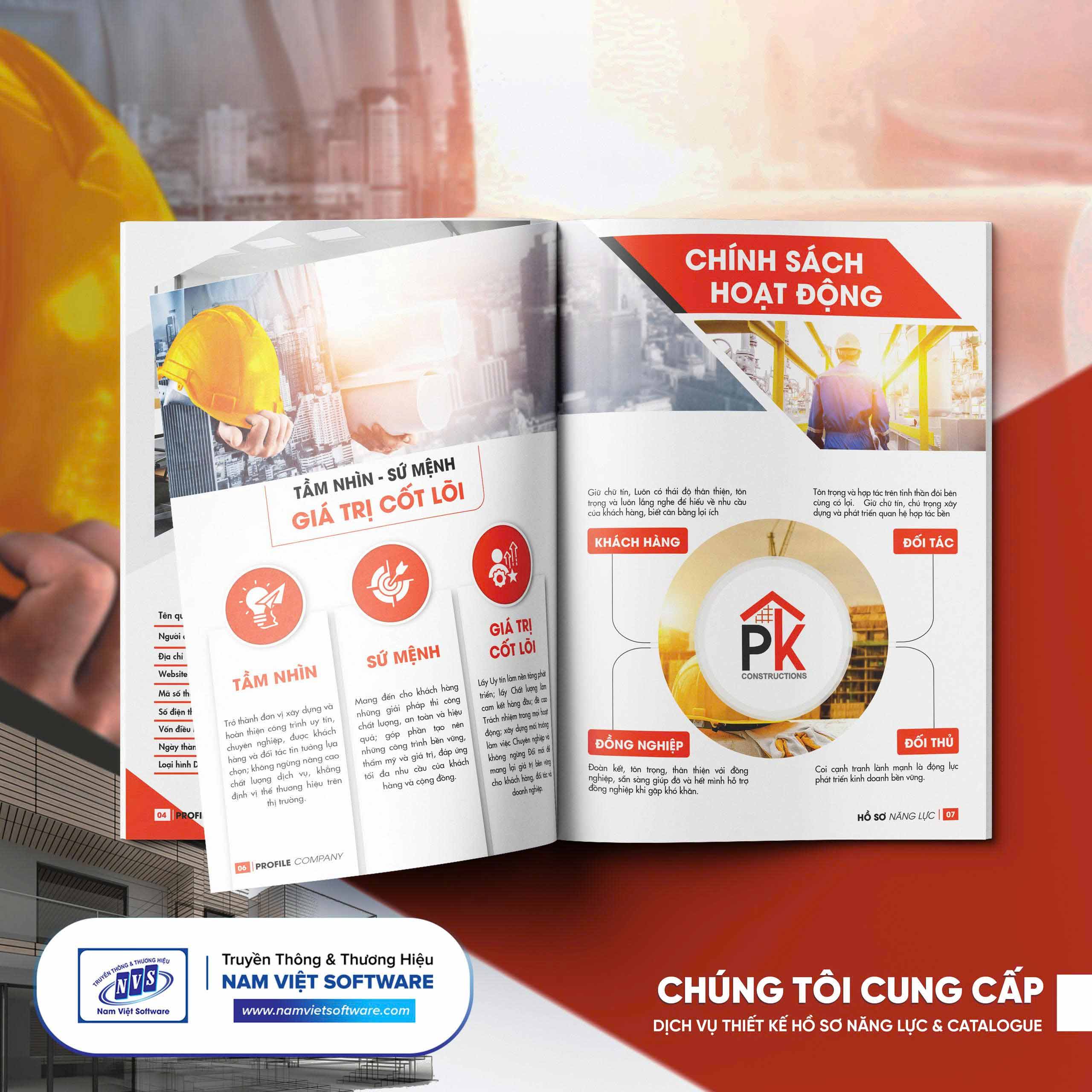 Thiết kế hồ sơ năng lực xây dựng chuyên nghiệp