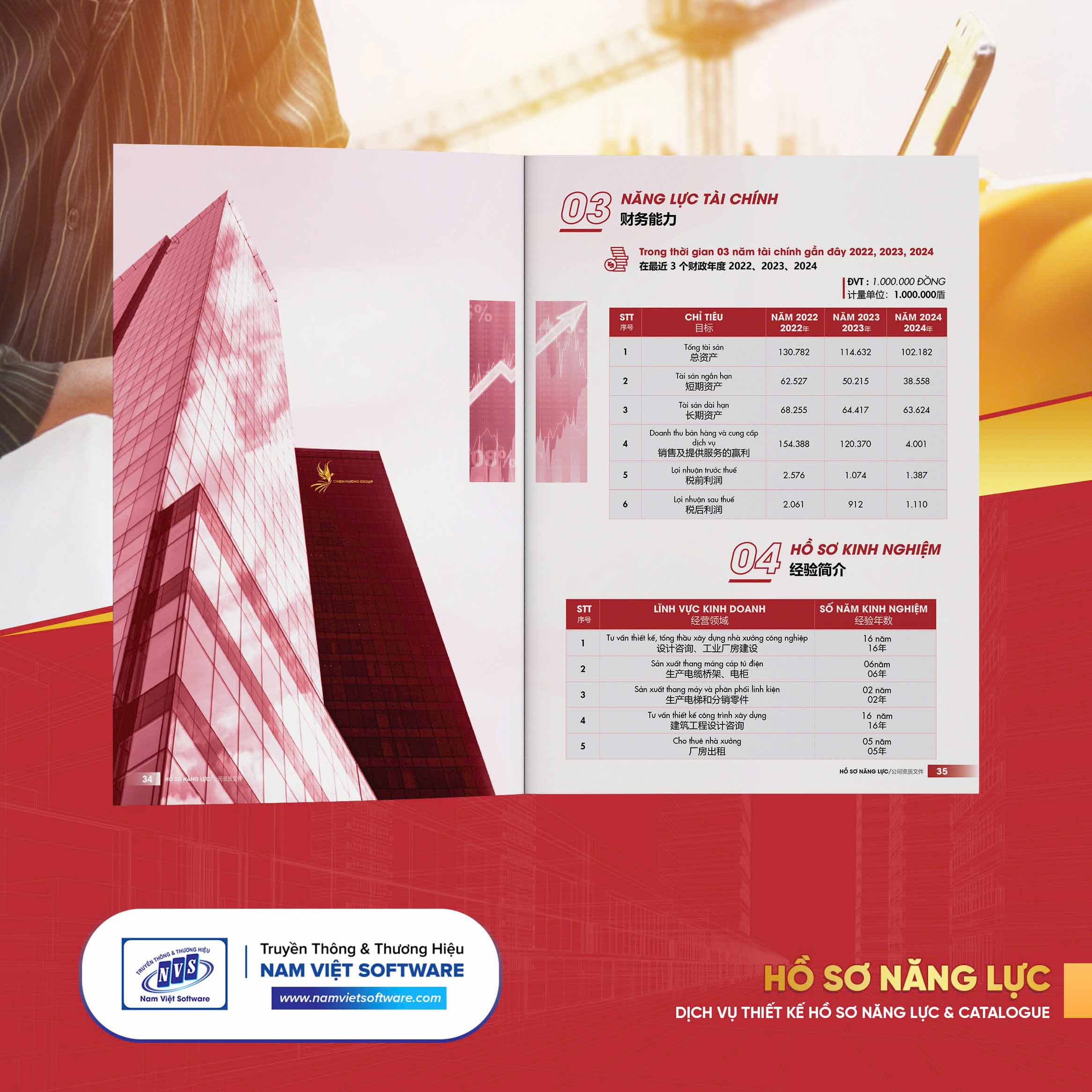 Thiết kế profile công ty xây dựng nhà xưởng
