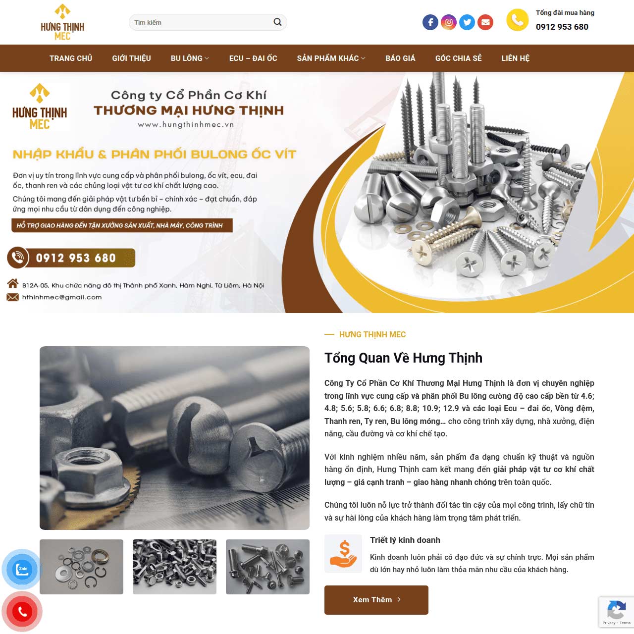 Mẫu website bán hàng cơ khí Mẫu website bán hàng cơ khí