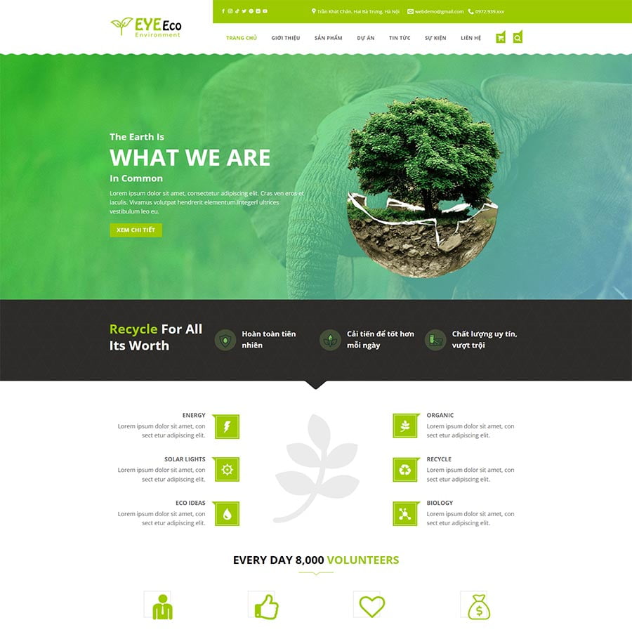Mẫu website môi trường công ty chuẩn SEO Mẫu website môi trường công ty chuẩn SEO