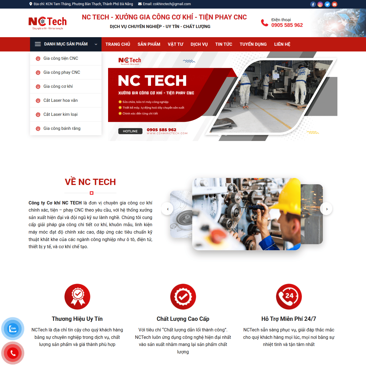 Mẫu website cơ khí Mẫu website cơ khí