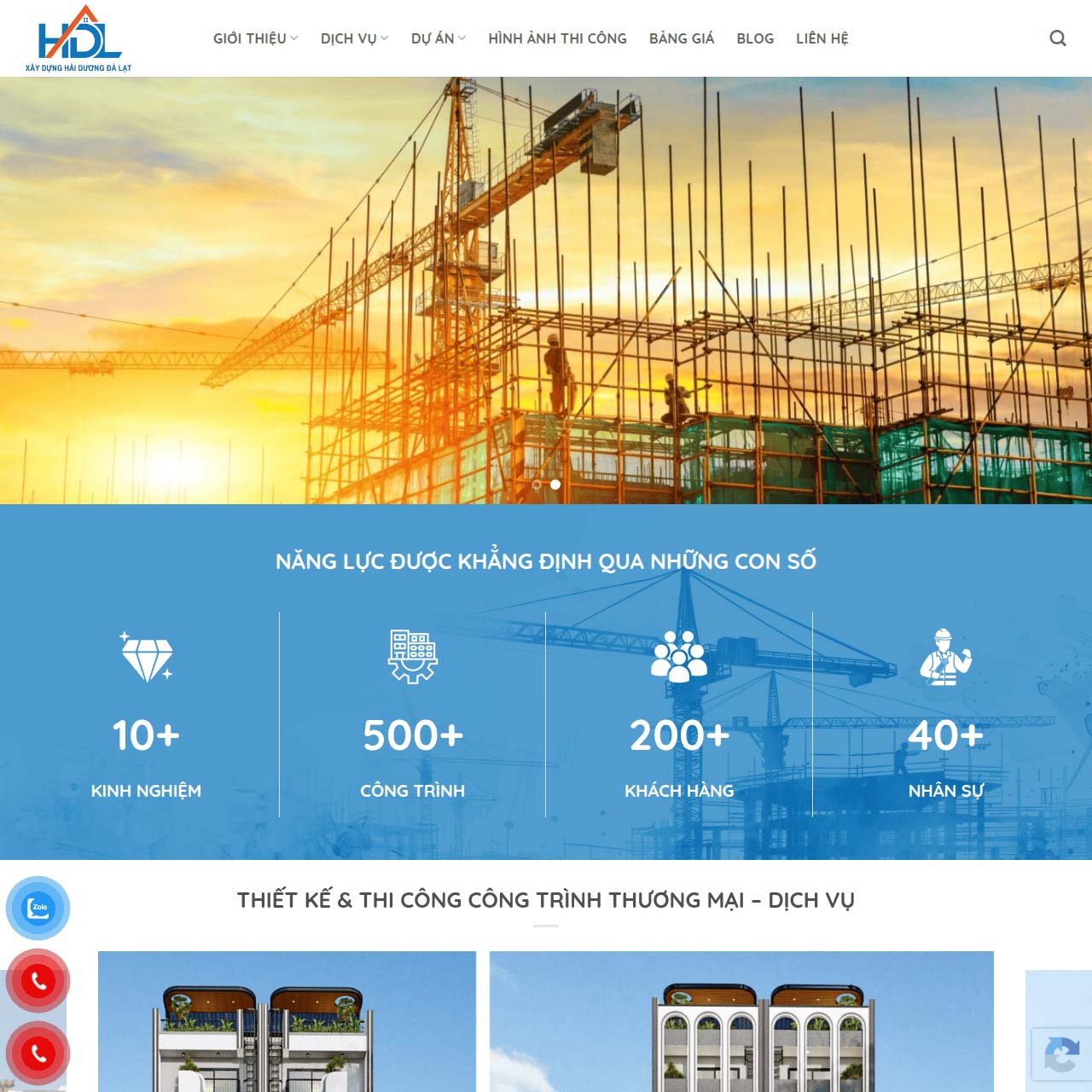 Mẫu website xây dựng 04 Mẫu website xây dựng 04