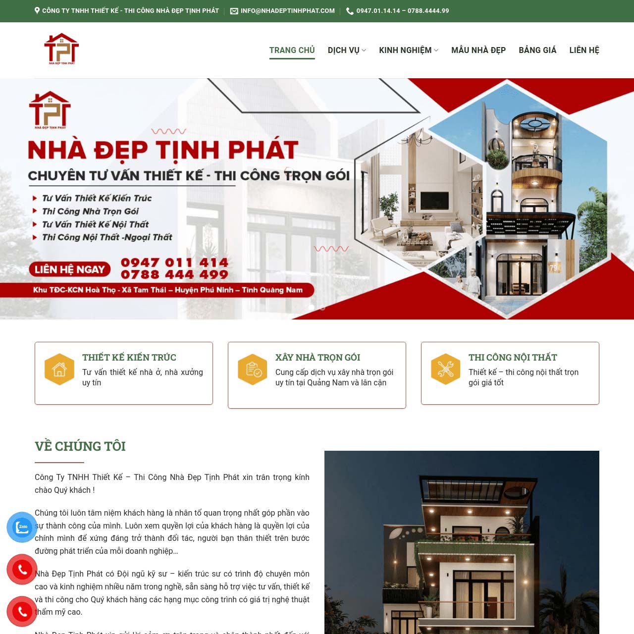 Mẫu website xây dựng 03 Mẫu website xây dựng 03