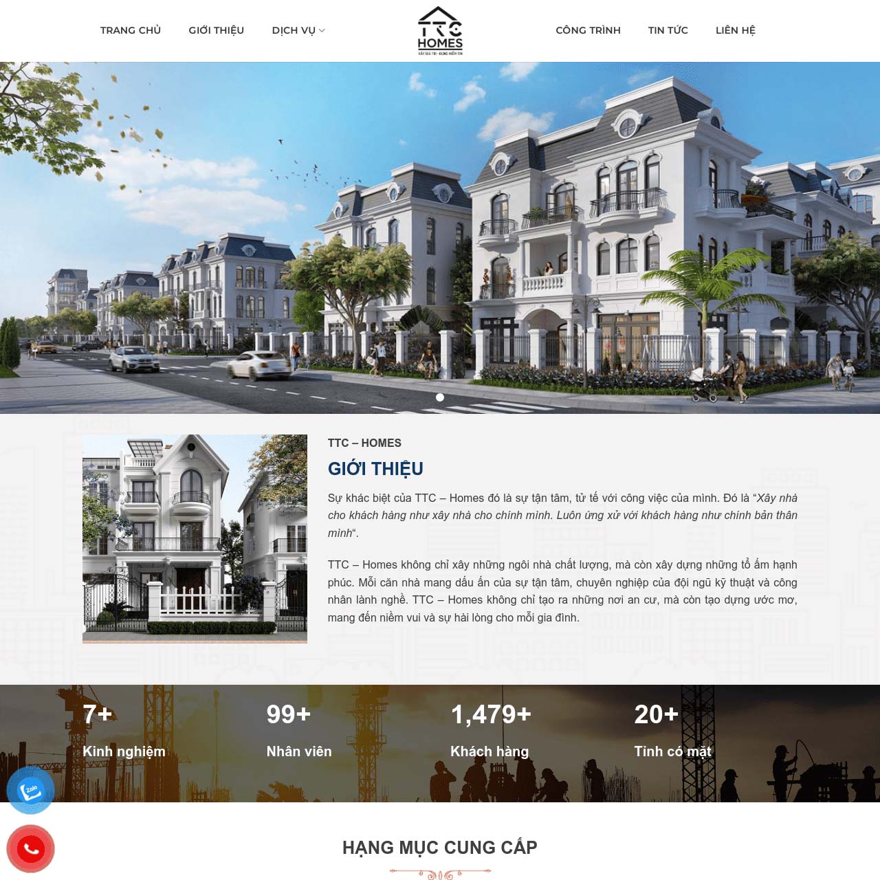 Mẫu website xây dựng 02 Mẫu website xây dựng 02