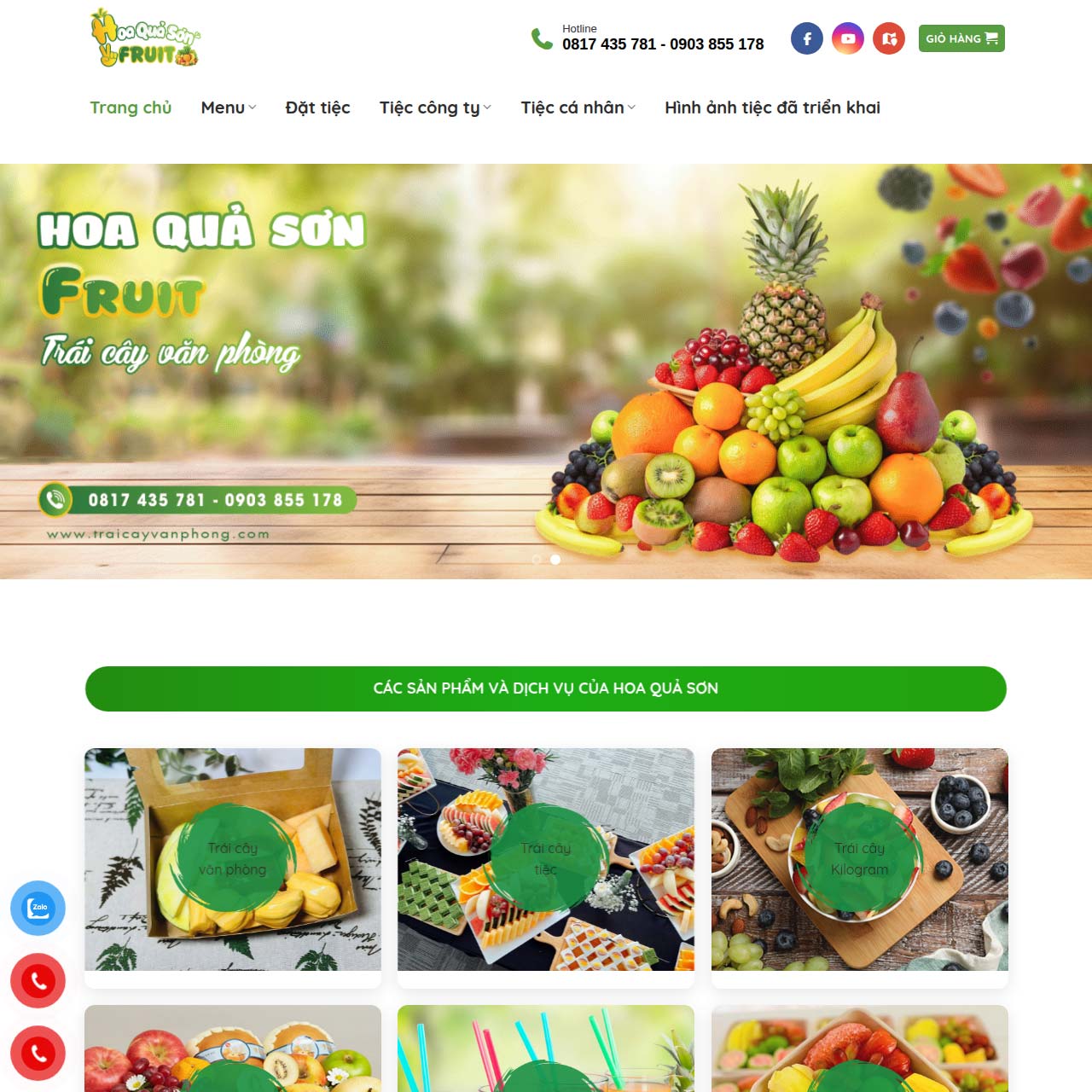 Mẫu website trái cây Mẫu website trái cây