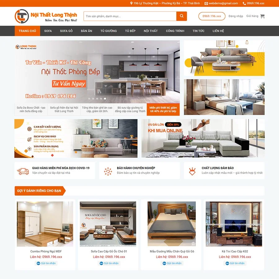 Thiết kế website doanh nghiệp nội thất hiện đại Thiết kế website doanh nghiệp nội thất hiện đại