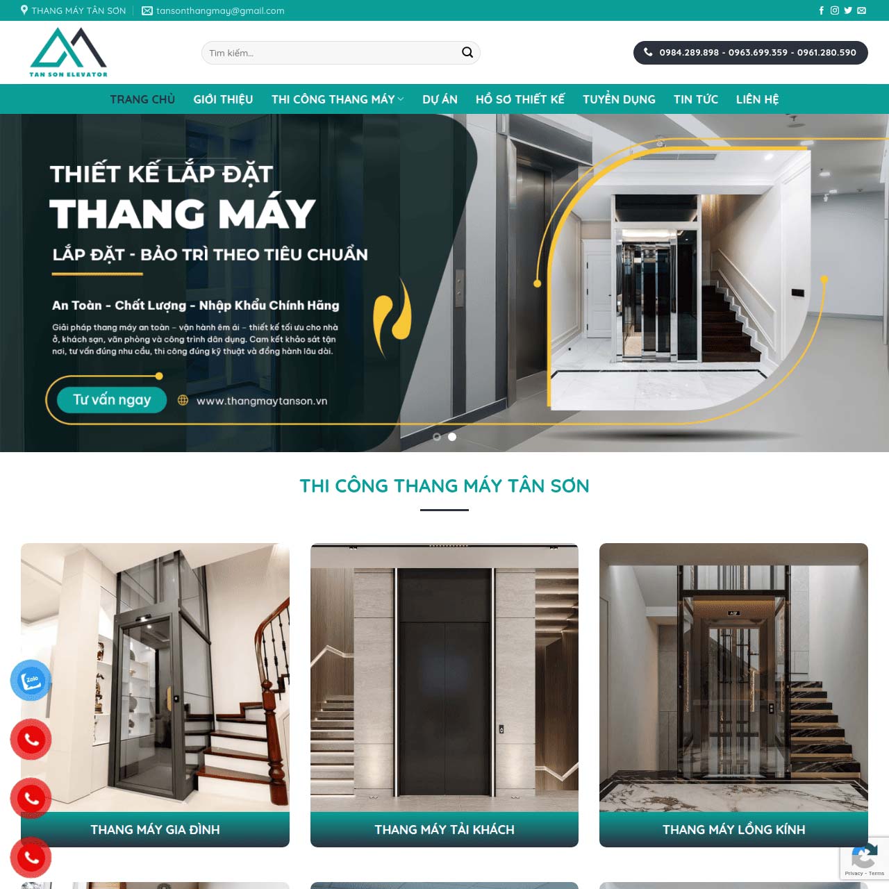 Thiết kế website doanh nghiệp thang máy đẹp Thiết kế website doanh nghiệp thang máy đẹp