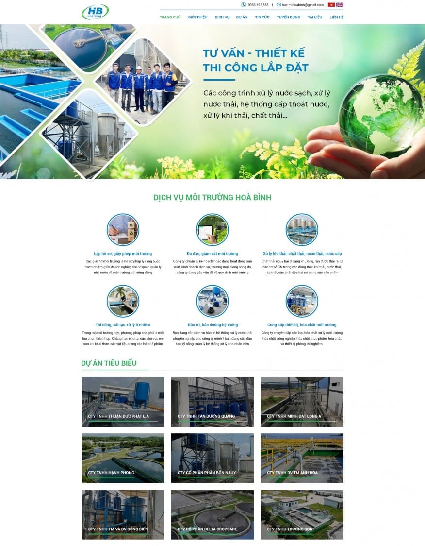 Mẫu website công ty môi trường chuyên nghiệp Mẫu website công ty môi trường chuyên nghiệp