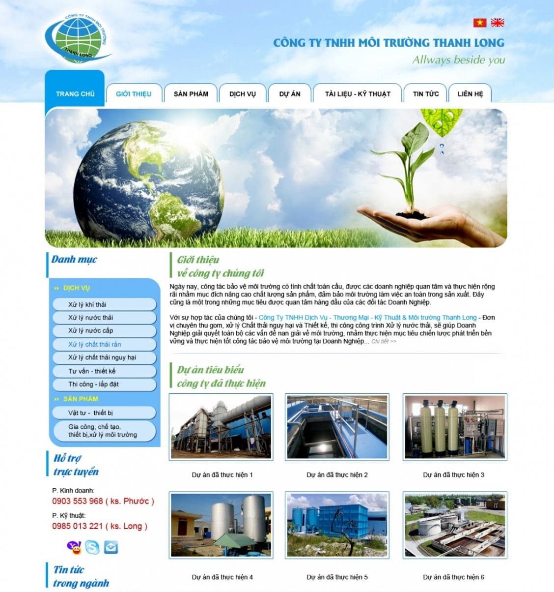 Giao diện website doanh nghiệp môi trường Giao diện website doanh nghiệp môi trường