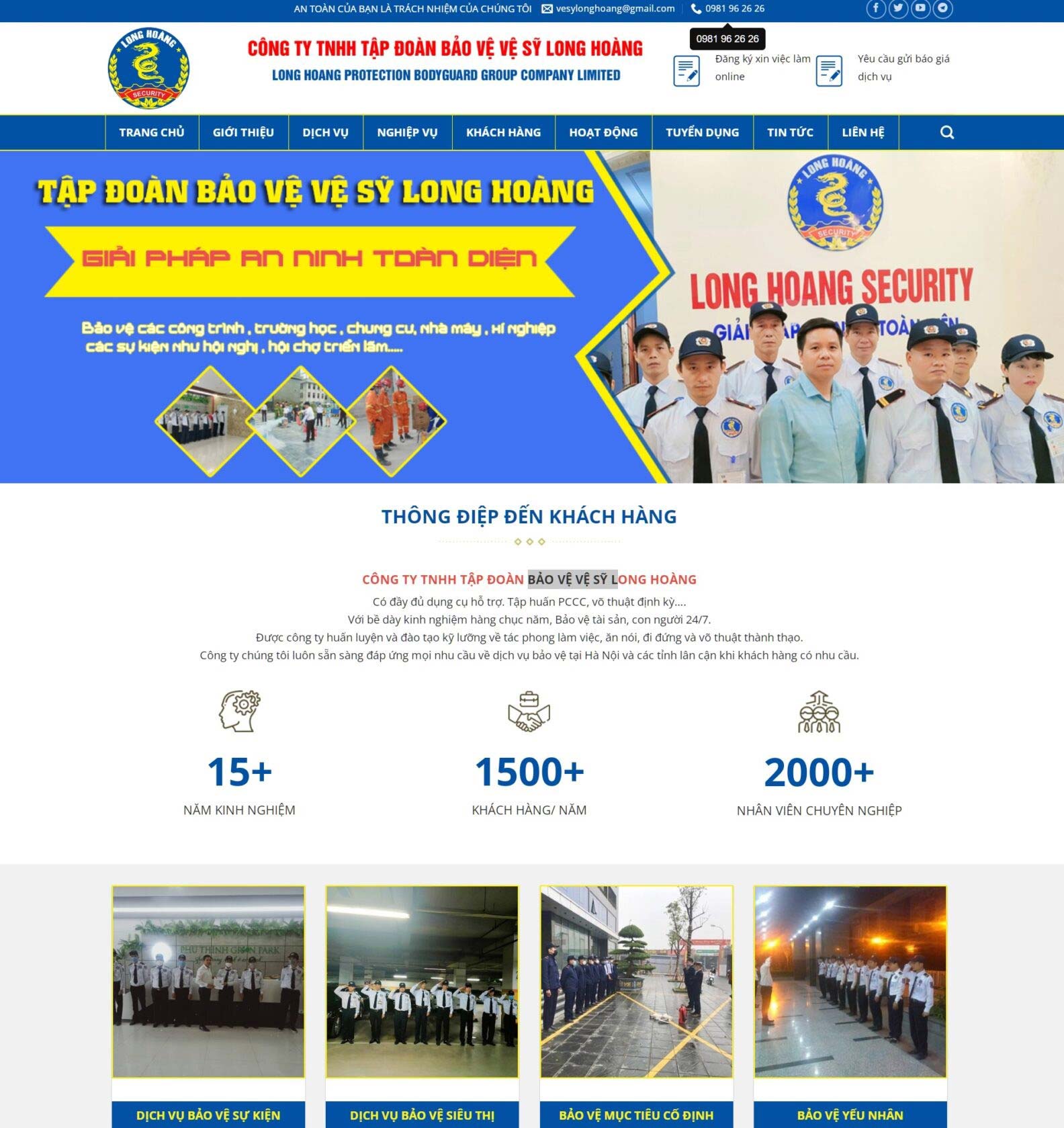 Mẫu website công ty bảo vệ hiện đại Mẫu website công ty bảo vệ hiện đại