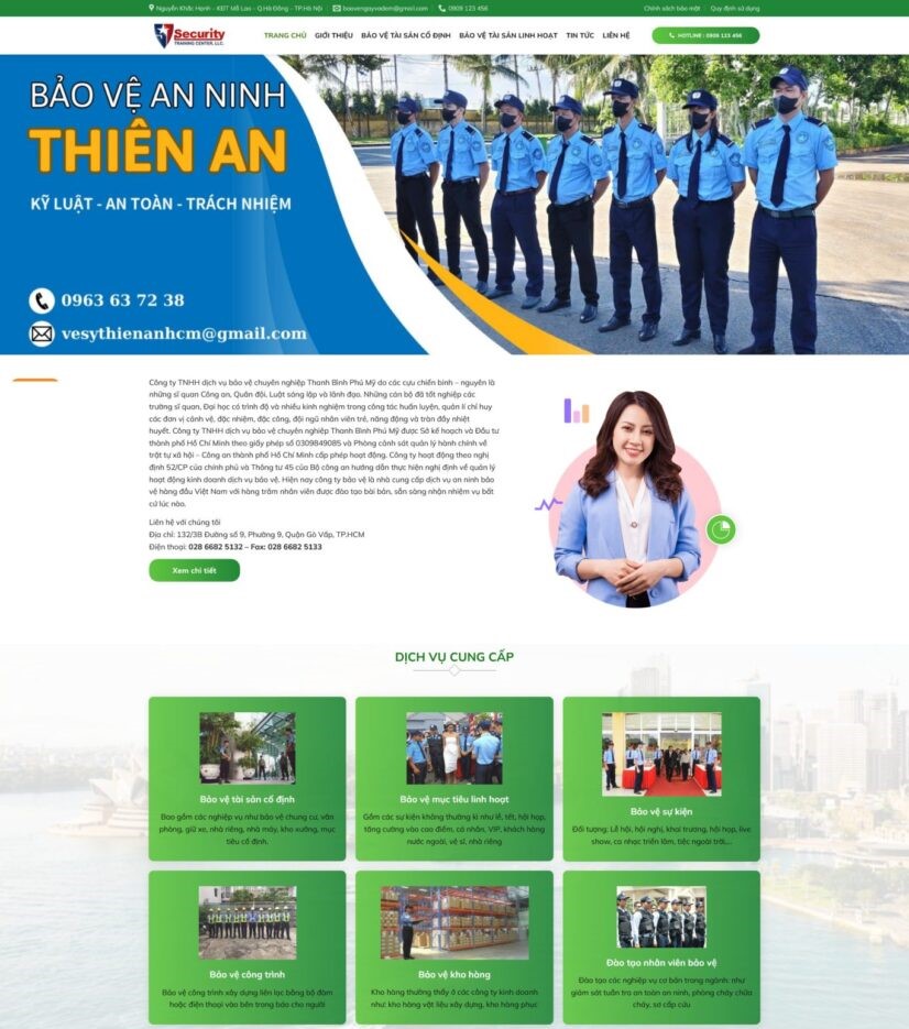 Mẫu website công ty bảo vệ hiện đại Mẫu website công ty bảo vệ hiện đại