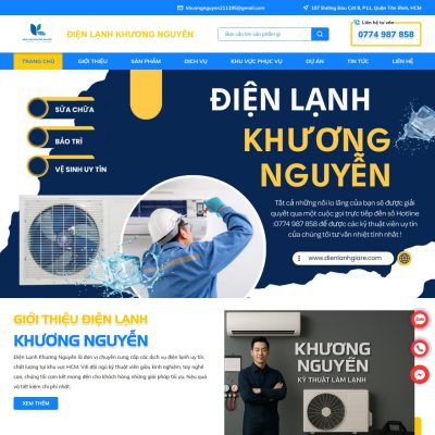 Thiết kế website điện lạnh chuyên nghiệp với: ✔️giao diện hiện đại, dễ sử dụng, hỗ trợ giới thiệu dịch vụ, sản phẩm và thiết bị điện lạnh ...