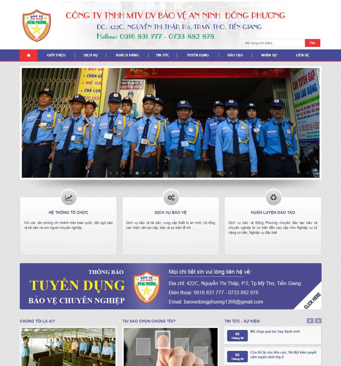 Website dịch vụ bảo vệ với giao diện hiện đại Website dịch vụ bảo vệ với giao diện hiện đại